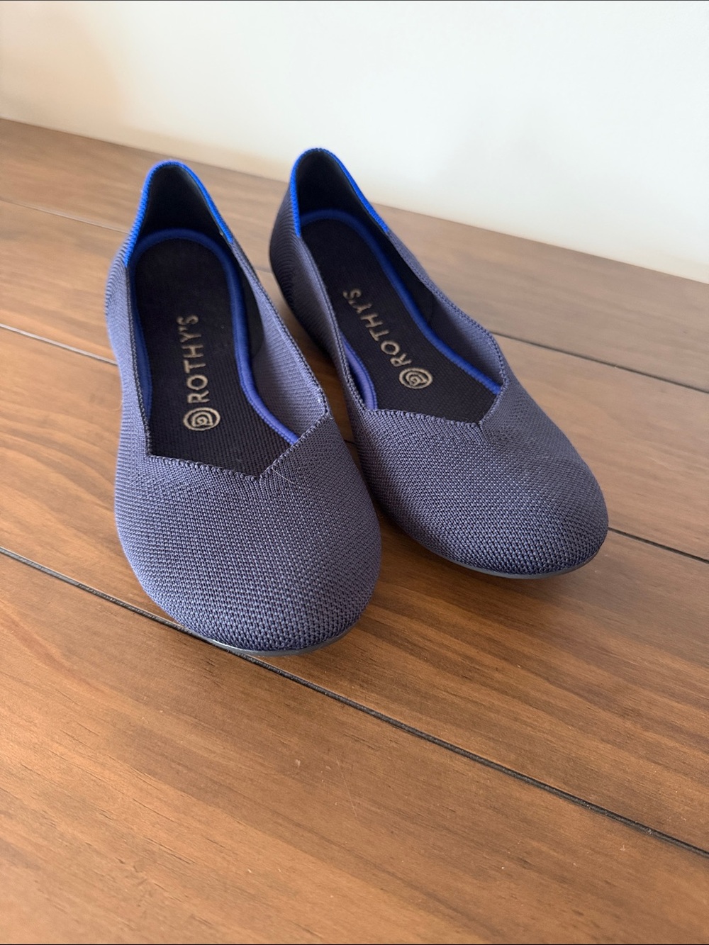 Rothy's Women's Blue Knit Slip-On Flats